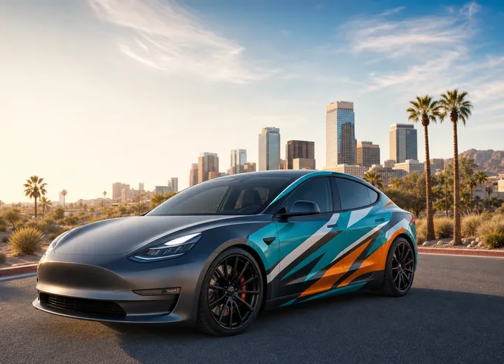 Tesla and vehicle wrap example 1
